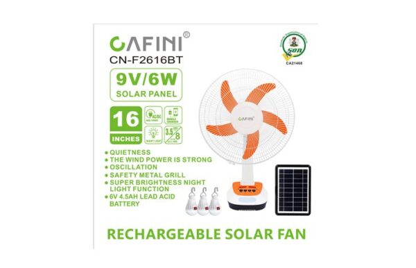 CN-F2616BT PARTE 3 Ventilador 16” con Panel Solar 6 W CN-F2616BT