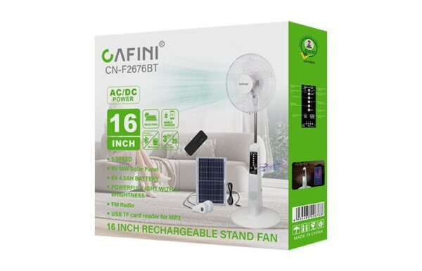 CN-F2676BT PARTE 3 Ventilador 16" con 2 Bombillas y Panel Solar CN-F2676BT