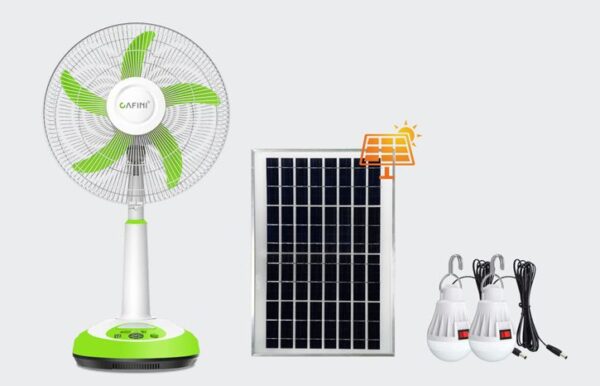 CN-F2716BT PARTE 2 Ventilador Solar Retráctil 16” con 2 Bombillas y Panel 25 W CN-F2716BT