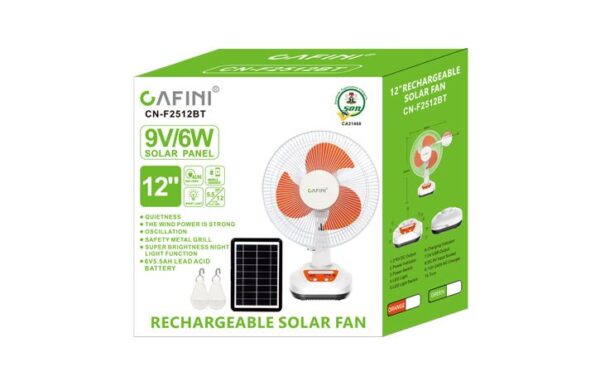 Ventilador de Escritorio 12” con Base Extraíble y Batería de Plomo Ácido CN-F2512BT