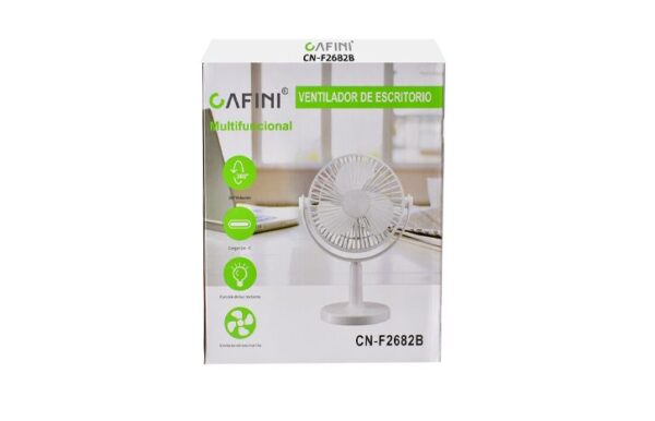 CN-F2682B PARTE 3 Ventilador de Escritorio 8” con Luz y Giro 360° – Batería 2400 mAh CN-F2682B