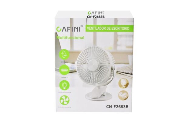 Ventilador de Escritorio 8” 360° con Luz y Clip CN-F2683B