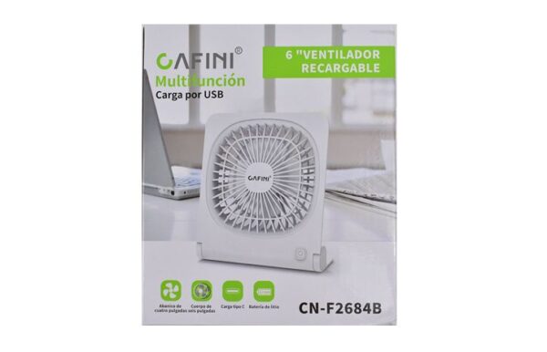 Ventilador de Mesa Plegable 6” con Batería Recargable de 1200 mAh CN-F2684B