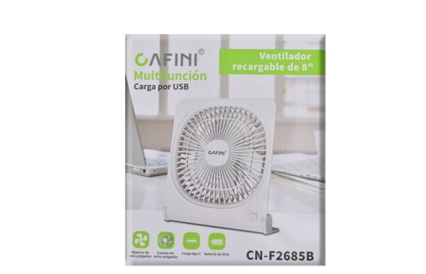 Ventilador de Mesa Plegable 8” con Batería Recargable de 3000 mAh CN-F2685B