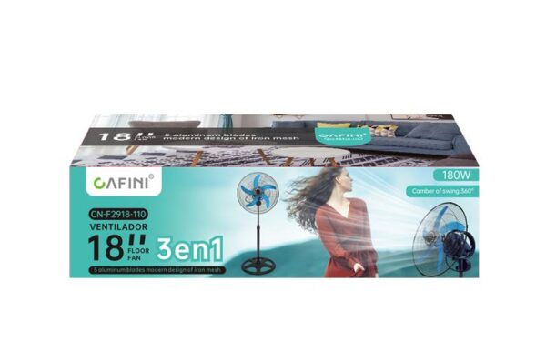 Ventilador 3 en 1 de 18” con Giro 360° y Potente Flujo de Aire – 110V CN-F2918-110